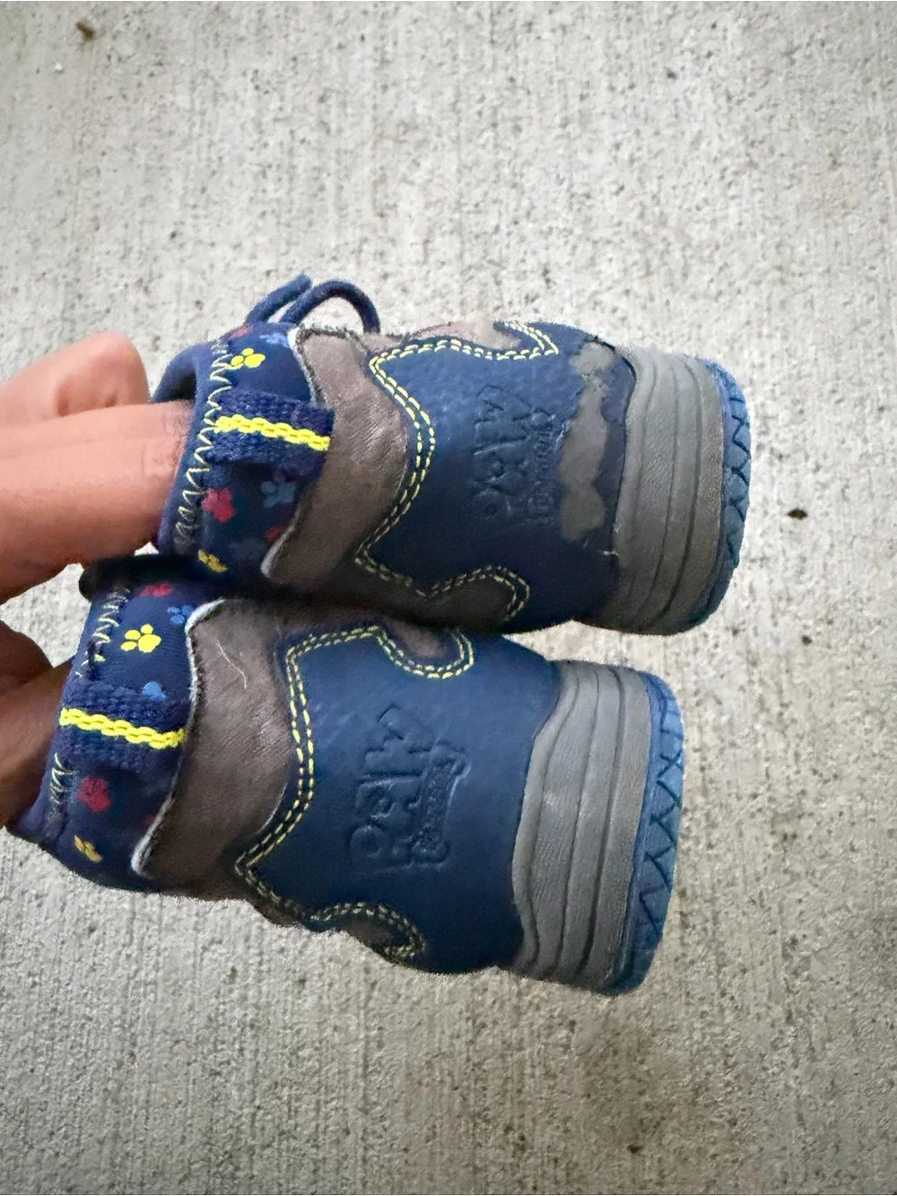 Paw Patrol Hiker Boots Spin Master Grey Blue Yellow Size 7